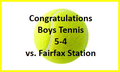 Congratulations to Boys Tennis winning a close match vs .<a href="/FSSTC_Tweets/">FSSTC</a> today