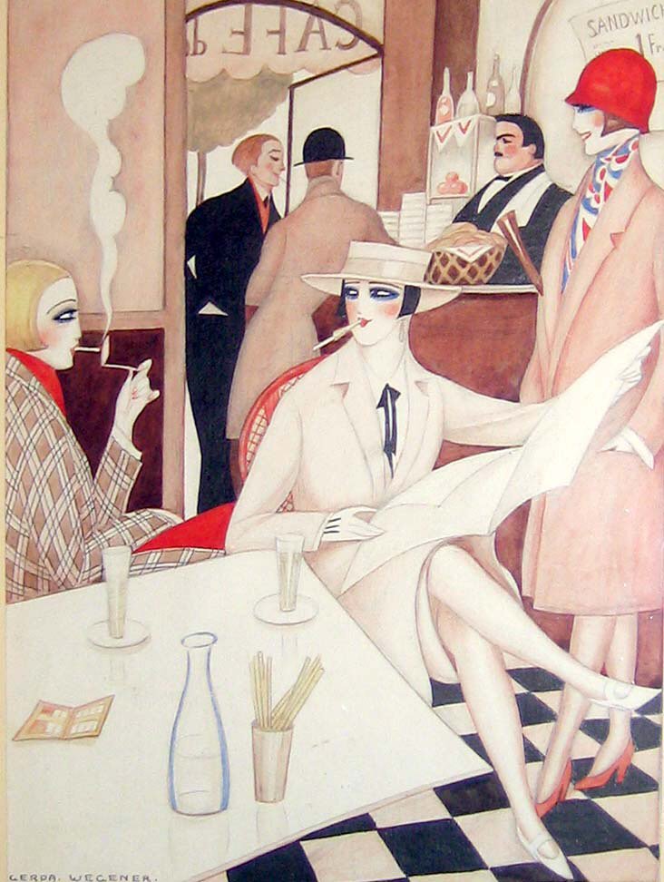 citi_art's tweet photo. Gerda Wegener. Cafe. https://t.co/MZPVfGQ7Dr