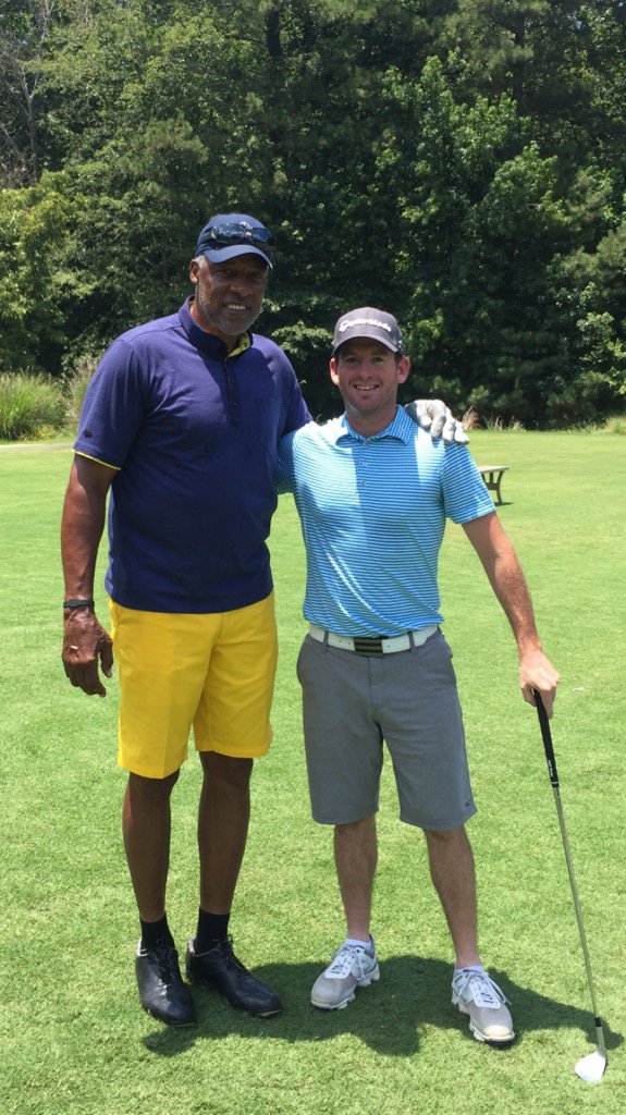 Hitting a few balls beside the living legend Dr J