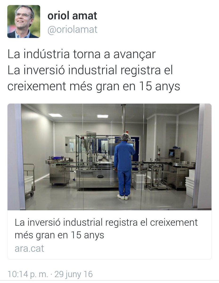 La Indústria torna a avançar. La inversió industrial registre el creixement més gran en 15 anys