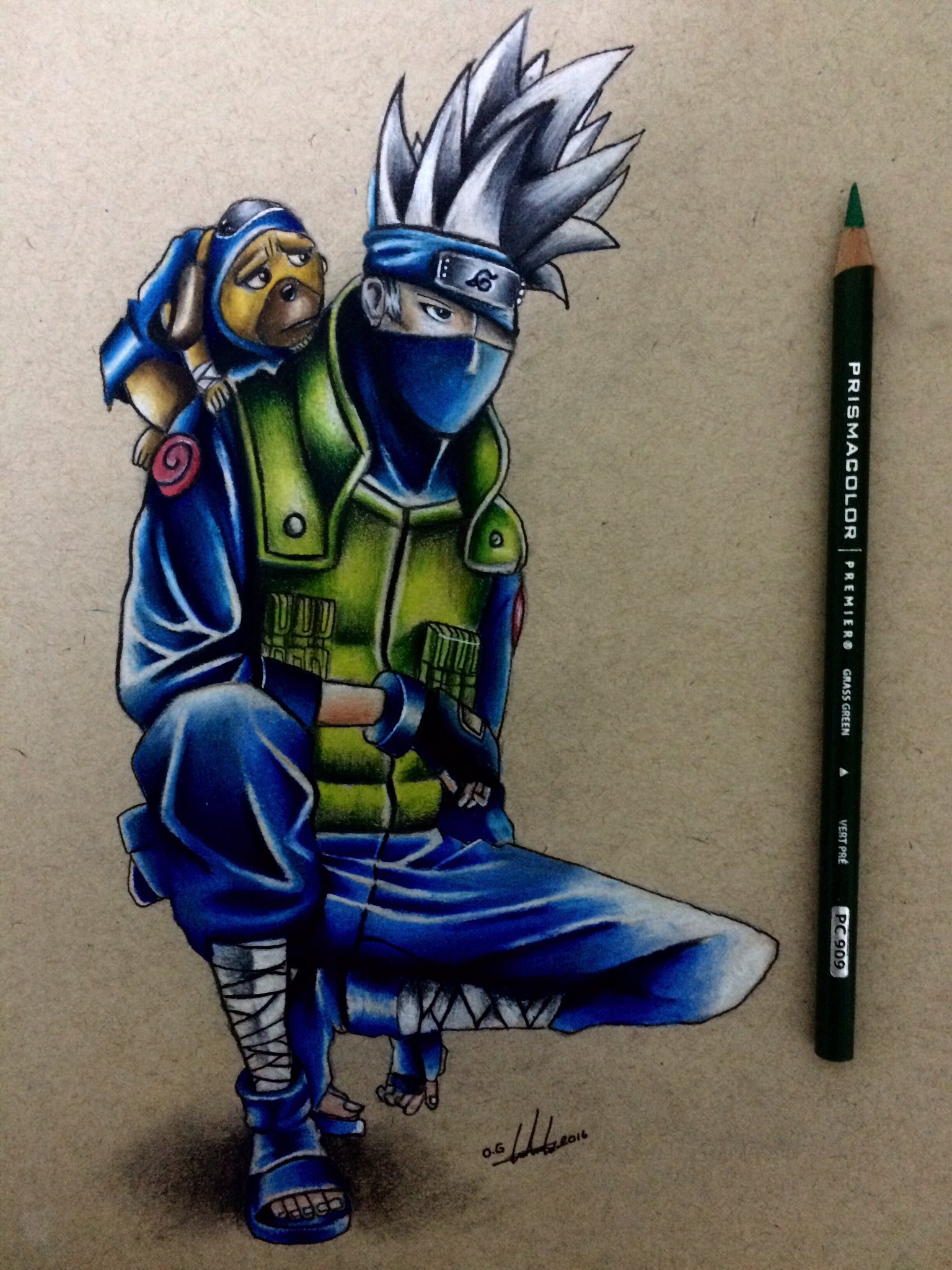 jhin is bae on X: Colored pencil drawing Kakashi ^_^ #art #drawing #naruto  #kakashi #prismacolor #artwork #illustration  / X