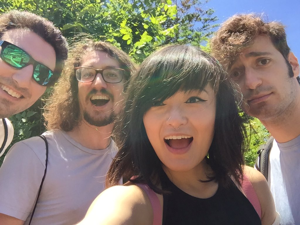 _lilchen's tweet photo. Team trip to the amuuuuusement park ^____^. But uh, @jterleski is tricking me into going on fast rides! #JustABoat https://t.co/YCkvThCZ7n