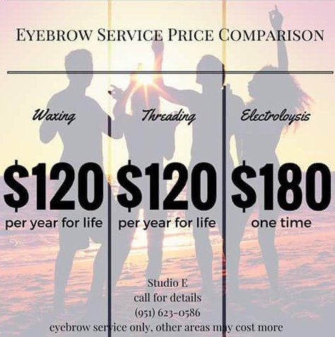 TopDollarGoldEx's tweet photo. RT https://t.co/GYqKICUEdb #eyebrow price comparison. #electrology vs. #waxing &amp; #threading #Murrieta #studioemur… https://t.co/xz0bg6GSWb