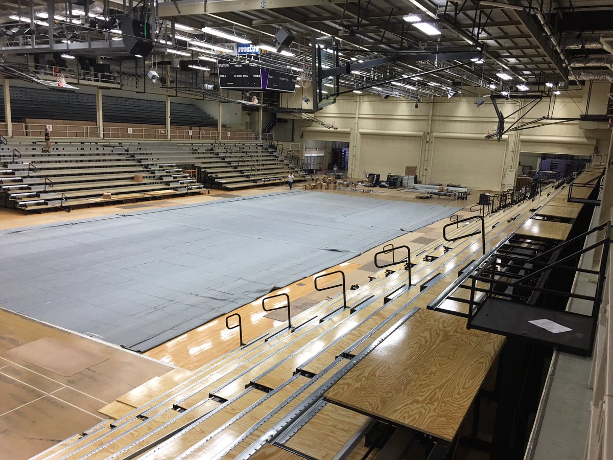 WIUAthletics's tweet photo. #SeatingProject inside Western Hall continues to move along! Purple seats will be installed sooner than later! #W1U https://t.co/8NkIdaRTsx