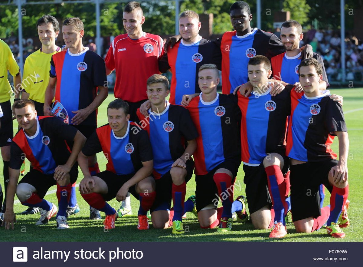 EBlocFootball's tweet photo. 8th Aug, 2015. Players of the Donetsk People's Republic (DPR),football friendly match against the Lugansk People's. https://t.co/yBOROcxCwH