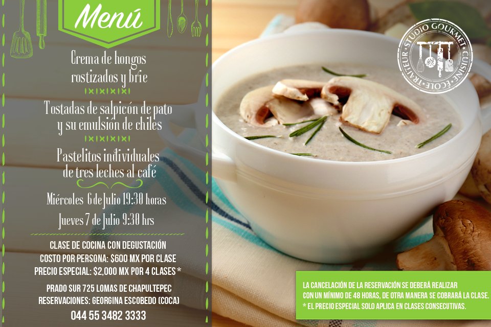 studio_gourmet's tweet photo. ¿Quieres aprender a cocinar?  @studiogourmetmx es el lugar ideal, aprenderás de forma fácil. ¡Te esperamos! https://t.co/WewEsnnKUM
