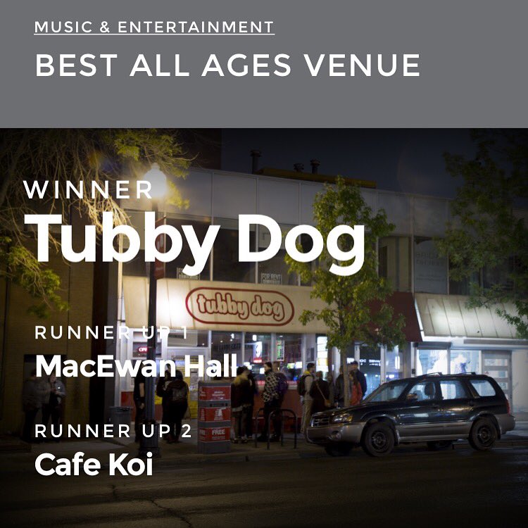 Thnx @because_calgary we finally won &amp; all bc we're the only choice! We also won Best Late Night after 1AM. Party!