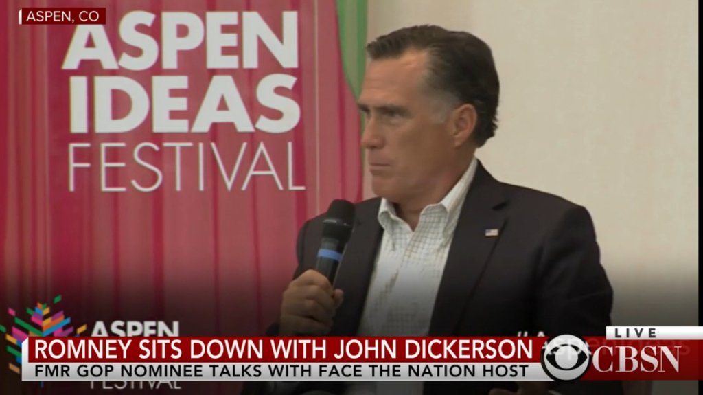 WATCH LIVE: Former GOP nominee @MittRomney sits down with @jdickerson in Aspen, CO cbsn.ws/2964SST
