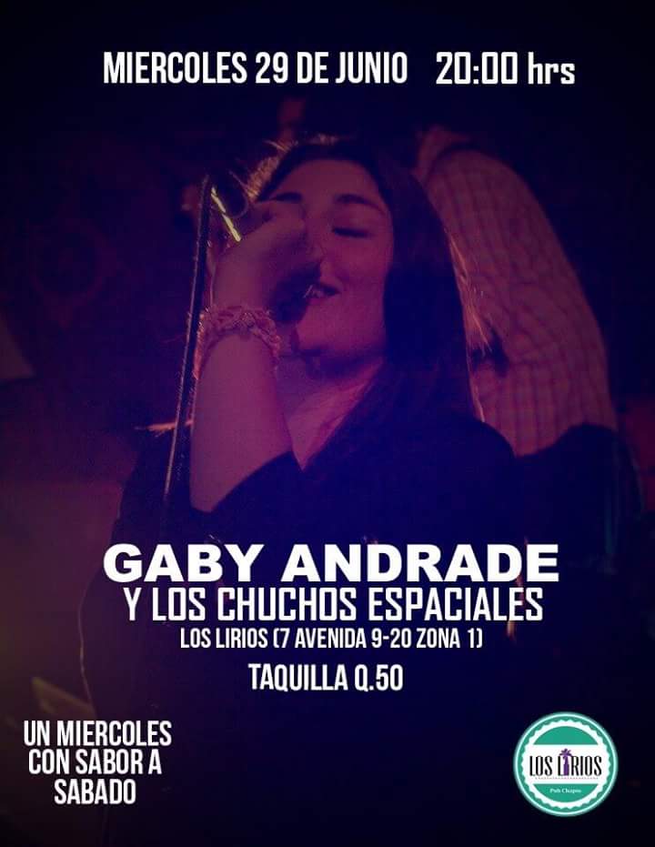 Llegó el gran día en <a href="/barloslirios/">Los Lirios</a> Homenaje a #RicardoAndrade por 
Gaby Andrade 
A las 20hrs 
Taquilla Q50👍😃