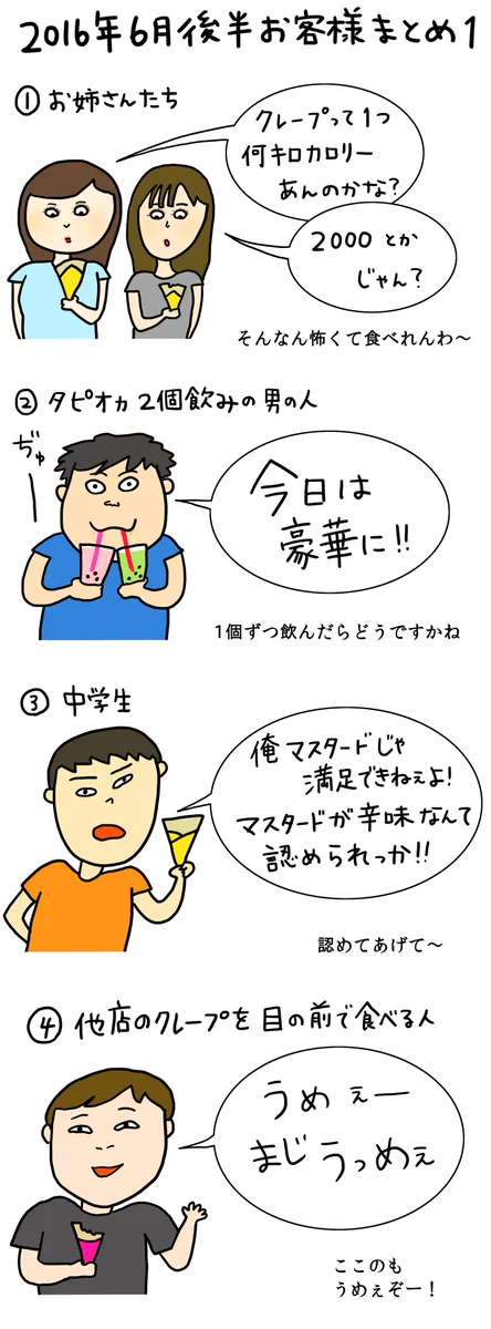 【人気シリーズ】クレープ屋に来る客がカオスすぎるwwwwww