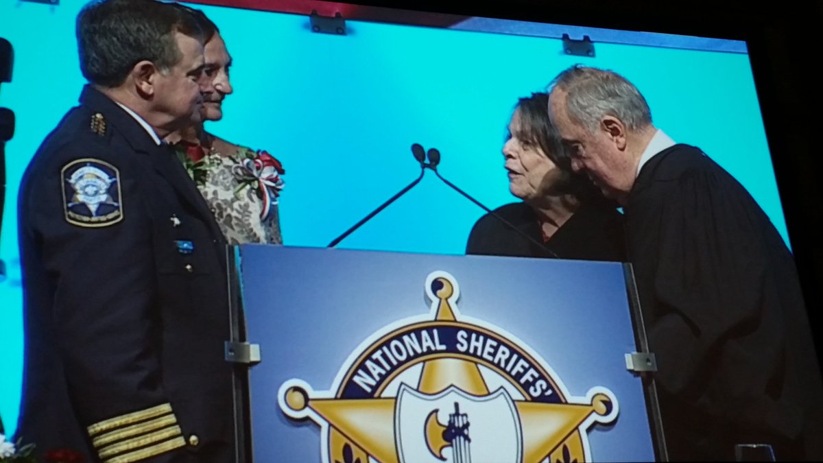 SheriffCowlitz's tweet photo. Newly elected NSA President Greg Champagne, St. Charles Parrish, Louisiana. #Sheriffs2016 #WashingtonSheriffs https://t.co/gXwhnBSZD7