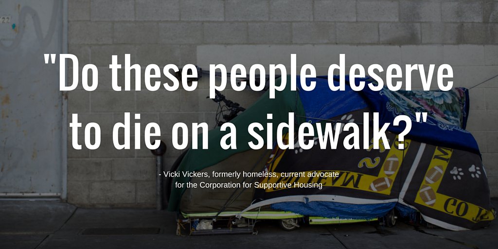 KPCC's tweet photo. Vicki Vickers tells @airtalk why public needs compassion for homeless https://t.co/9JveEbGGKR #sfhomelessproject https://t.co/tQBQy8QfQi