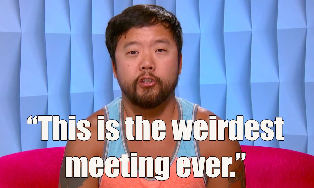 Definitely seems awkward right now. #BBJames #HouseMeeting #BB18