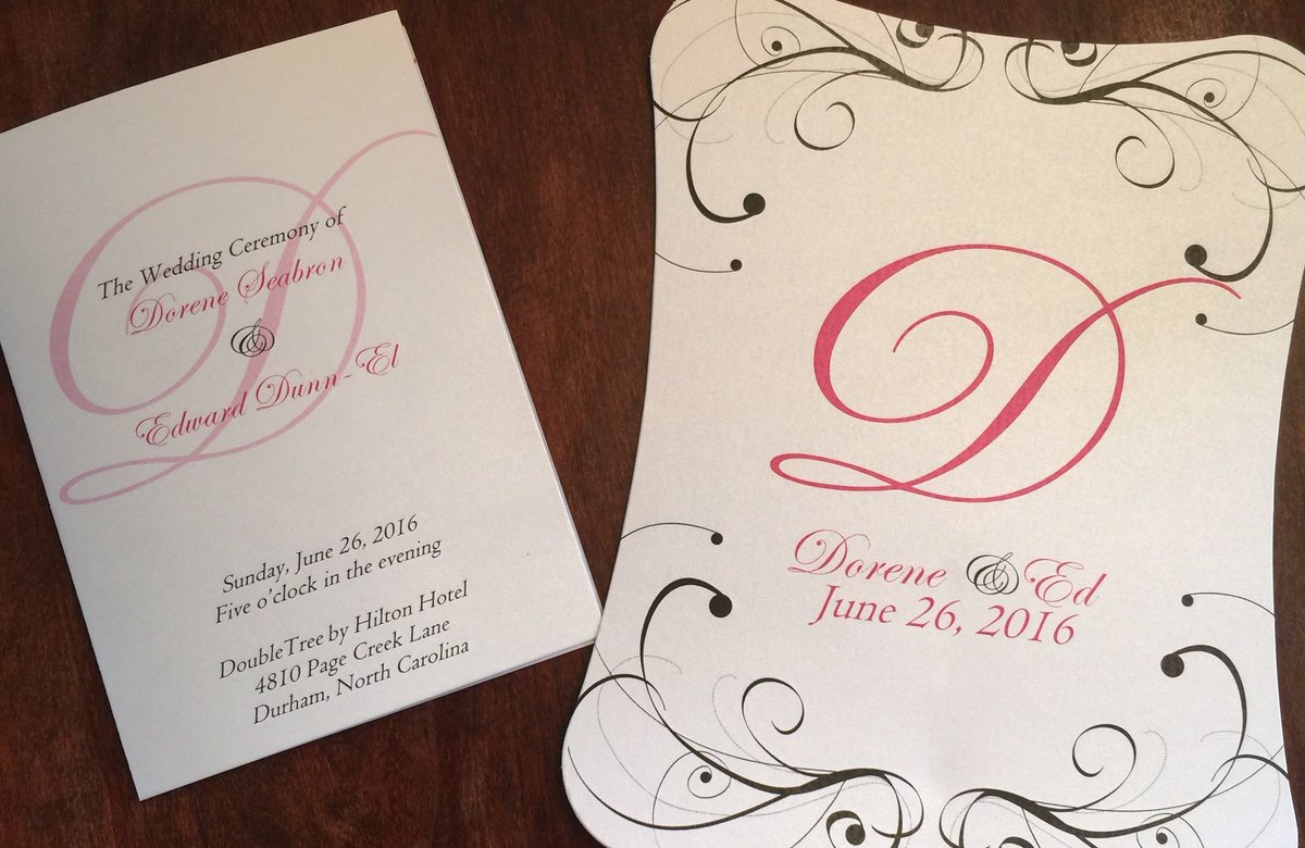 dsktpdva's tweet photo. Programs and fans from Sunday's wedding at @DoubleTreeRDUA #thedesktopdiva #raleighweddings https://t.co/Y8dOOeQrTn