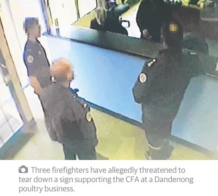 AnthonyJMConroy's tweet photo. #UFUDanTheUnionMan #UFUGoons in Uniform going around threatening businesses to take down #SaveCFA signs #springst https://t.co/HIKB4Tvyfk