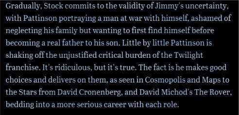 girlstuff411's tweet image. “Pattinson is shaking off the unjustified critical burden…he makes good choices &amp;amp; delivers”👍👏#LIFE #RobertPattinson