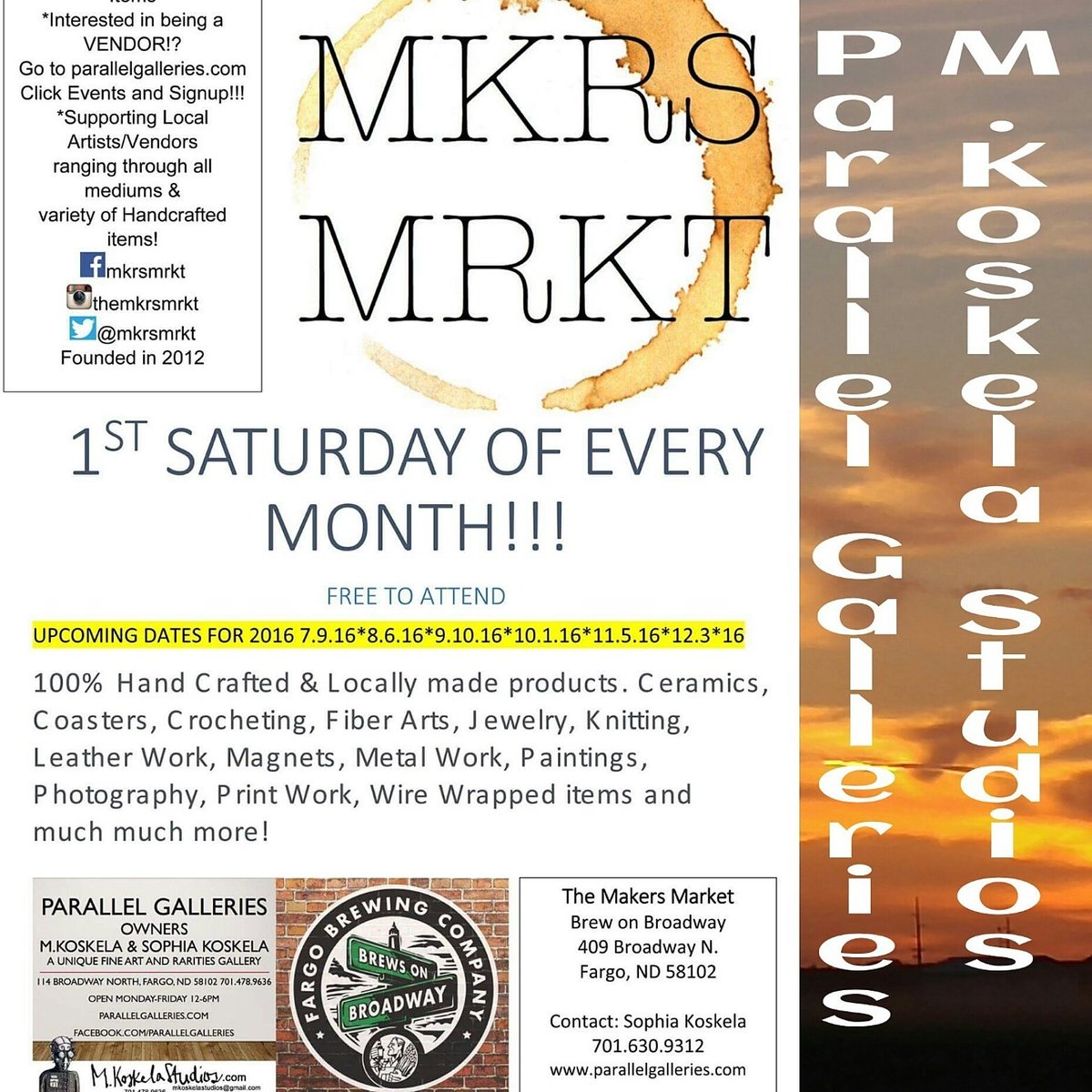 Joined up with Brews on Broadway! It's not tooo late to signup! spots are only $15.00! parallelgalleries.com/events.html