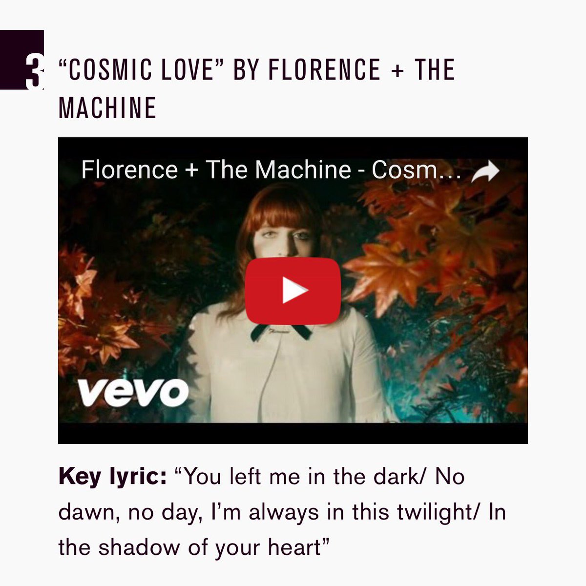 flowelchtumblr's tweet image. 'Cosmic Love’ by Florence + The Machine is #3 on Adele’s Breakup Playlist