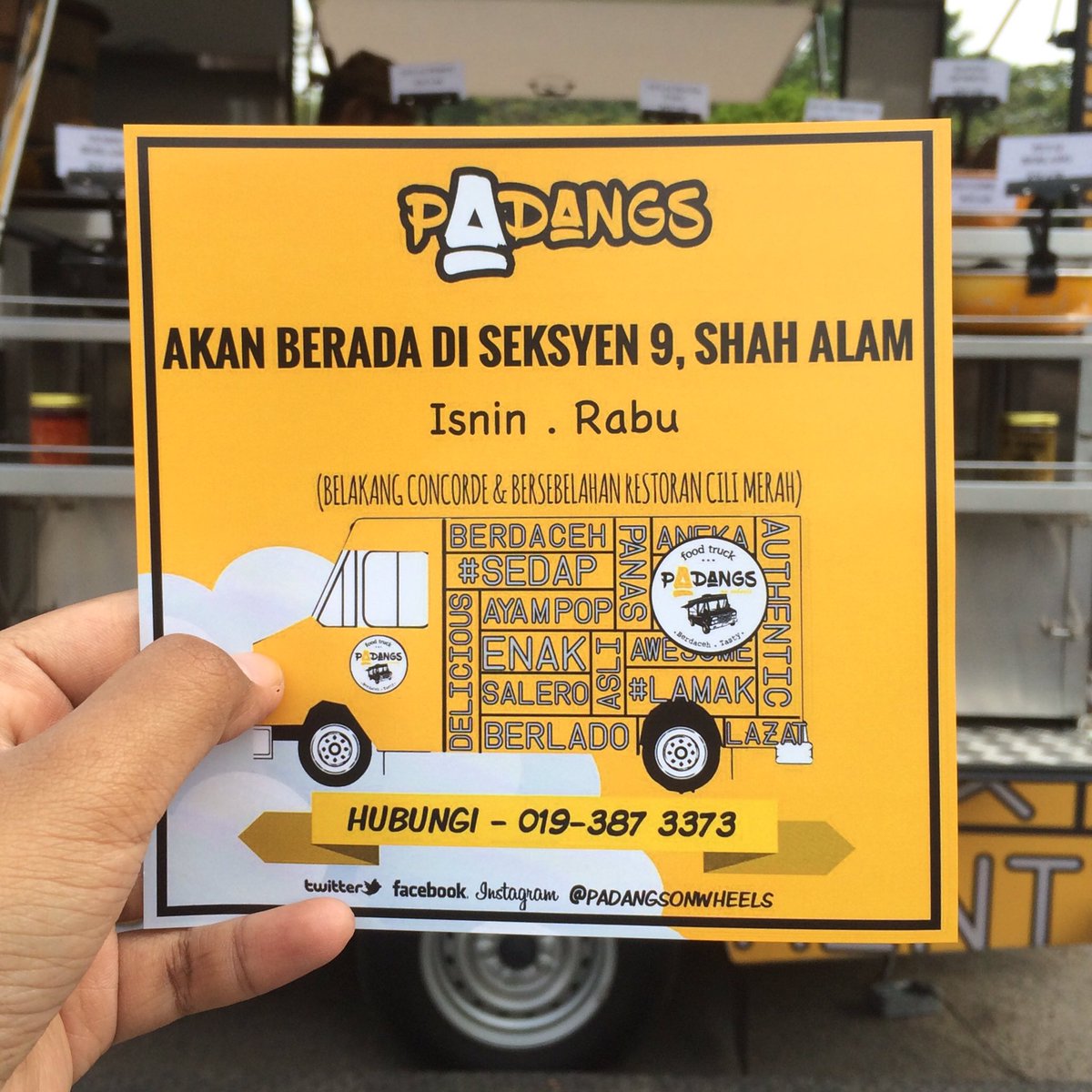 PadangsOnWheels's tweet photo. ANNOUNCEMENT 🎉🎉🎉 #Padangs akan berada di Seksyen 9, setiap Isnin dan Rabu selepas raya! https://t.co/nXWvy0cWhK