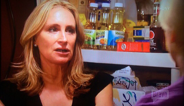 Kimberly_Coates's tweet photo. I like that #Sonja has one commemorative Wesson oil from each of the past few decades. #RHONY #Wessonality https://t.co/aPRJml41EV