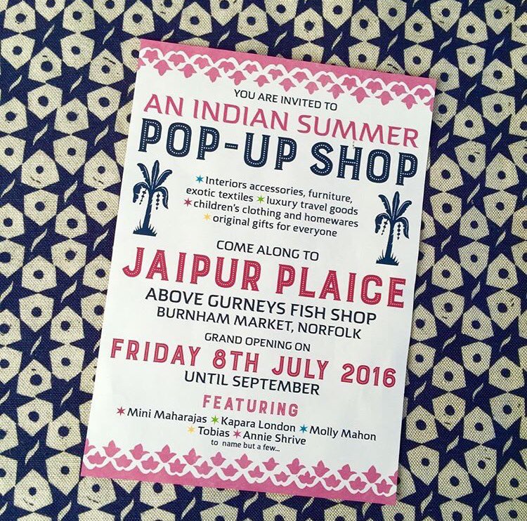elegantlyknack's tweet photo. Big shout out for @ShriveandCo Indian Summer Jaipur Plaice Pop Up Shop - Burnham Market #norfolk #northnorfolk https://t.co/OANjMUu2O3