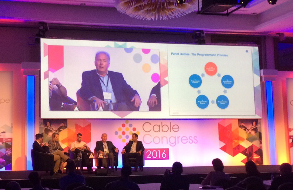 CableEurope's tweet photo. Discussing Ad technology with #INVIDI @Amdocs @ooyala @SpotX #CableCongress @LeonSpotX @SarahVKiefer https://t.co/LbmNoTWhjz