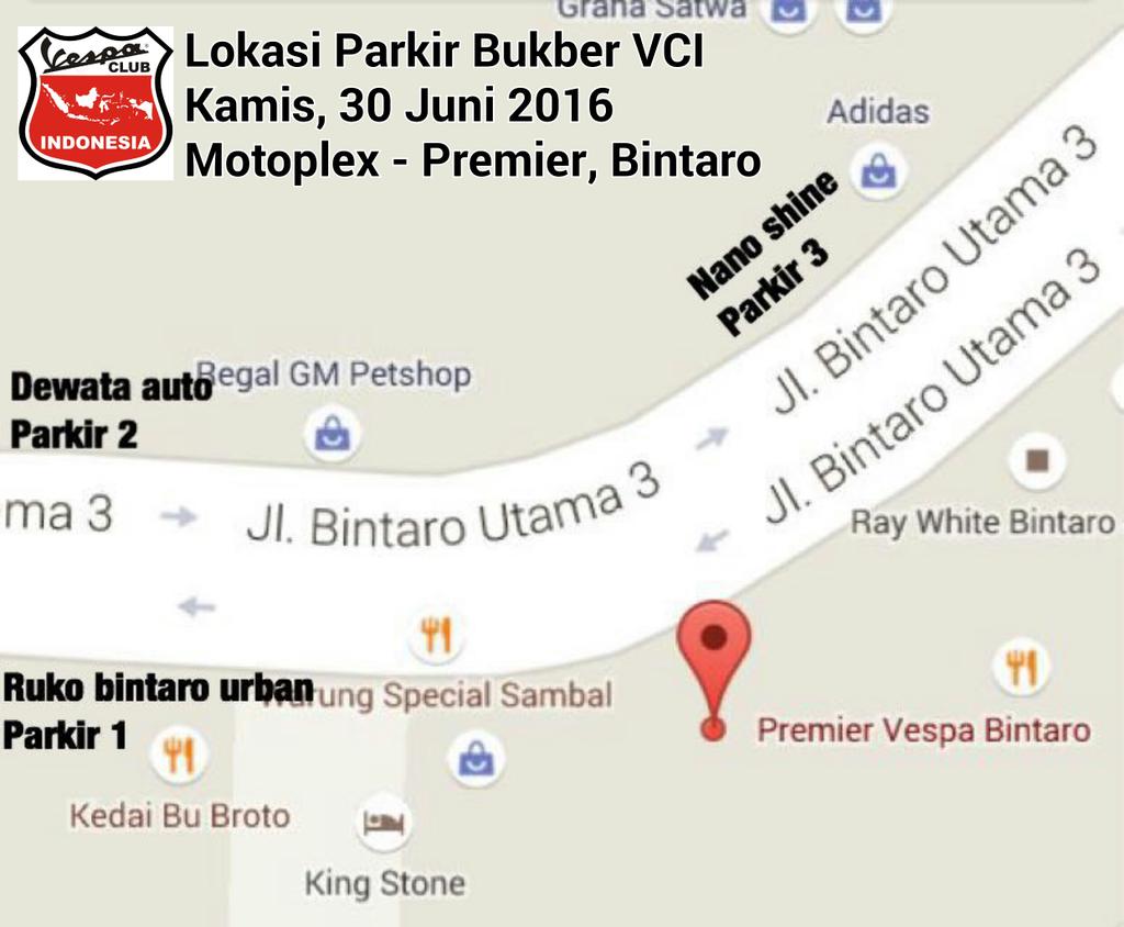 VespaClubIndo's tweet photo. Lokasi parkir Vespa Bukber VCI https://t.co/yBihVAZRVo