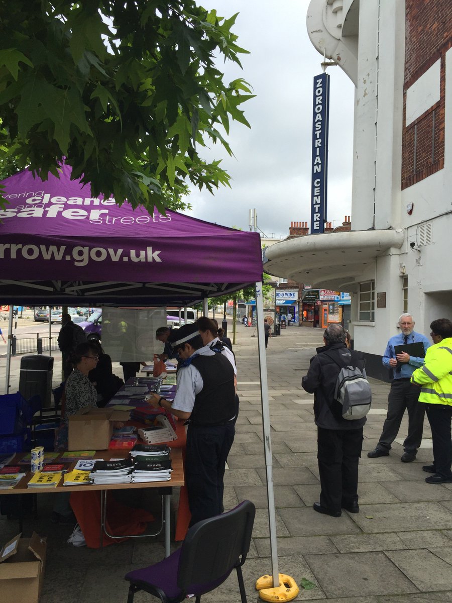 MPSHarrow's tweet photo. Come see us all outside the Zoroastrian Centre #securestreets lots of goodies to give away https://t.co/ryaDaB8on6