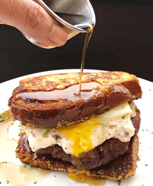 Trade buns for #FrenchToast and make a #BreakfastBurger this morning!