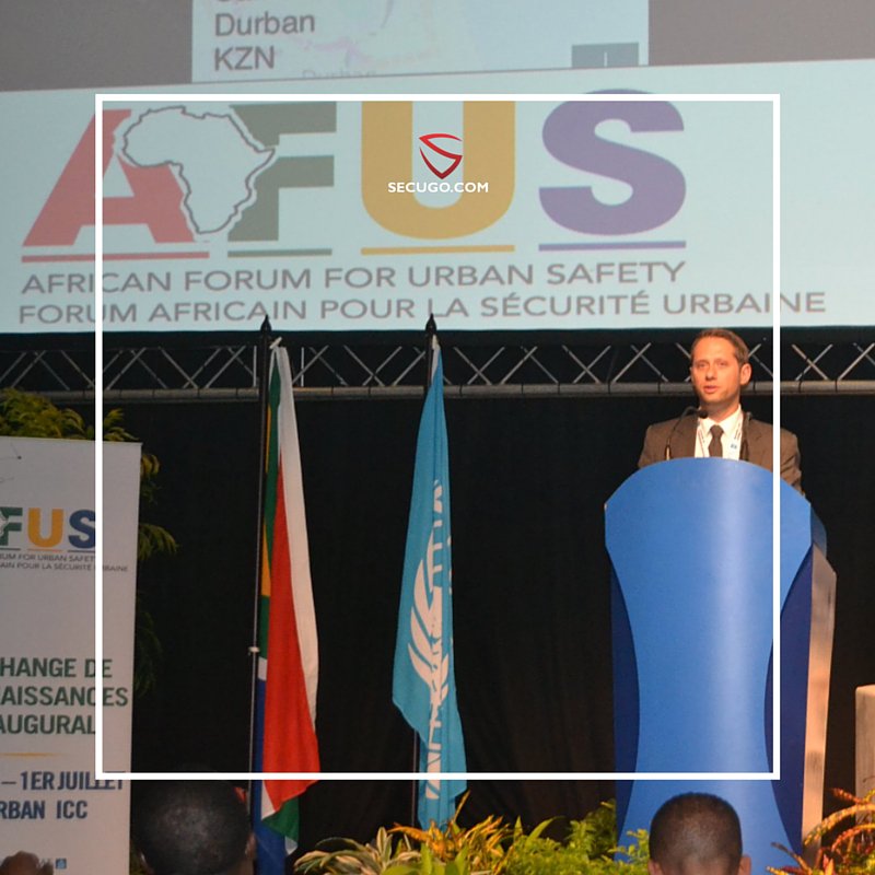 SecugoApp's tweet photo. ICYMI: Our partner in #SouthAfrica Stephane Rogovsky introduced @SecugoApp to #AFUS2016 yesterday! #security #safety https://t.co/ElpufILail
