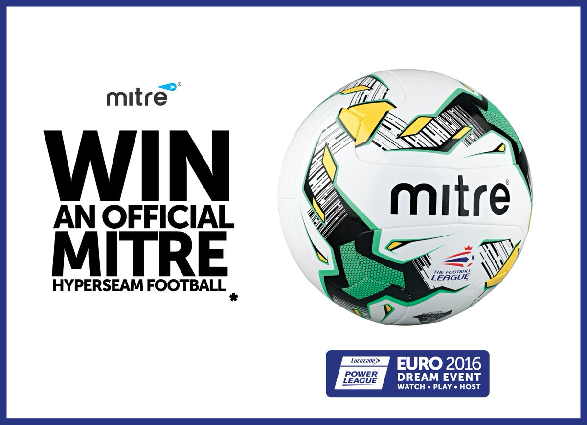 powerleagueUK's tweet photo. Todays #EURO2016 giveaway is...a @MitreSports Hyperseam! For a chance to #Win just follow and RT! ⚽️ https://t.co/ny2EwmQtu8