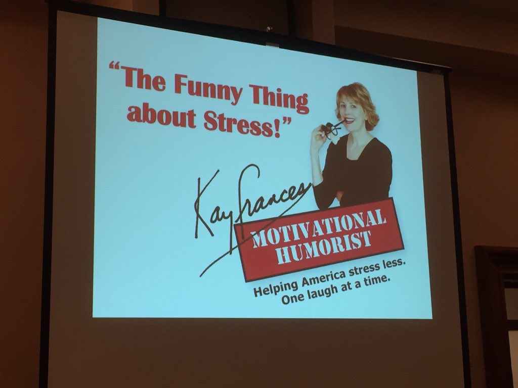 EChabal's tweet photo. Using laughter as stress relief in school business. #idahoasbo #kayfrances https://t.co/k8DDDHRW9S