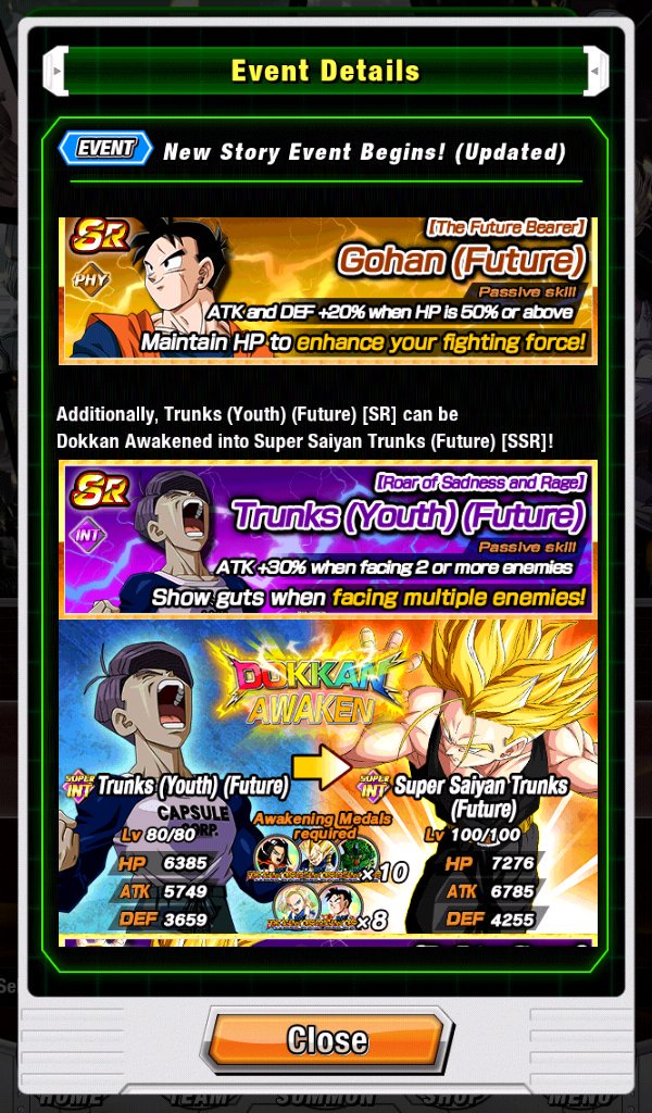 Sorrellove's tweet photo. I have a mighty need to obtain r#Thefuturebearer #gohanfuture and youth #futuretrunks ♥ #dbz #dokkanbattle https://t.co/TiVCNpJvtn