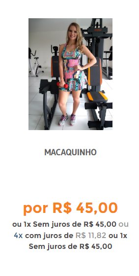 LojaFitStore's tweet image. Macaquinho por R$ 45,00!