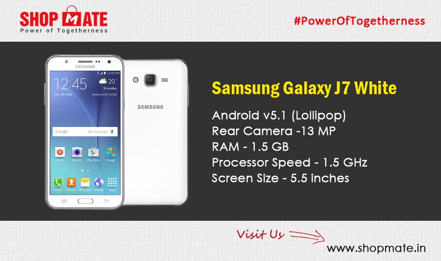 Shopmateweb's tweet photo. Experience 4G speed with the fast #SamsungGalaxyJ7.
Buy-https://t.co/yeq0WrR4kS
#ShopMate #EOI #PowerOfTogetherness https://t.co/QJGdZVB2VO