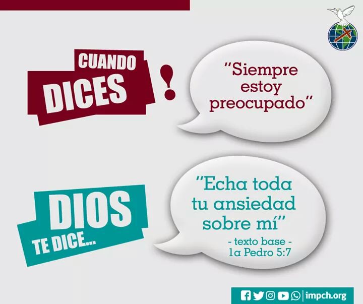 impch's tweet photo. Cuando Dices: Siempre estoy preocupado.
Dios te dice: Echa toda tu ansiedad sobre mi. #EntreCristianosNosSeguimos https://t.co/DJNMlCnQVg
