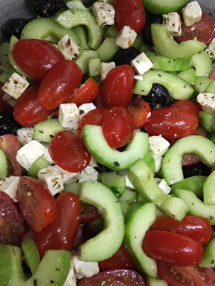 Nicki_Strobel's tweet photo. Greek salad for the lamb #OGEeats https://t.co/lwoYfHl7HY