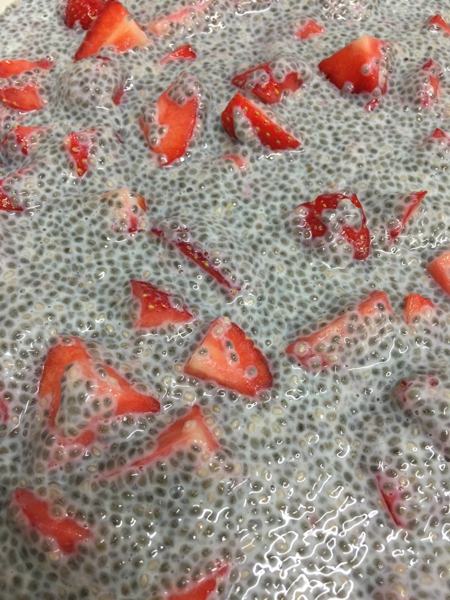 Nicki_Strobel's tweet photo. Chia seed pudding with strawberry #OGEeats https://t.co/Qs3C9vvX6l