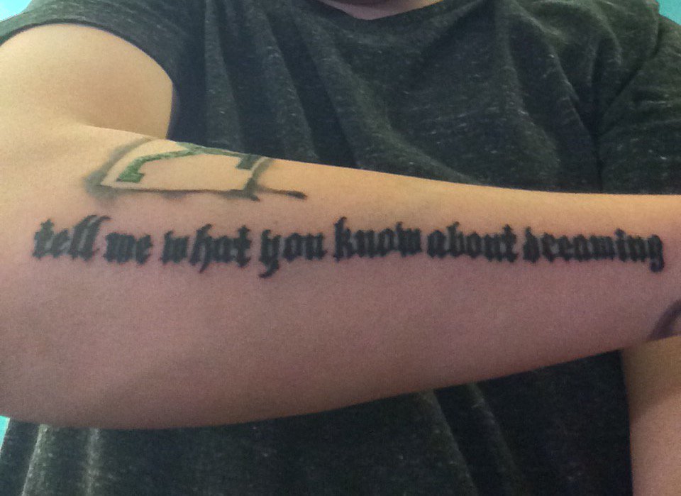 TheFant0mMenace's tweet photo. Got some @KidCudi ink a few years back and just went and got it touched up/filled today! https://t.co/x0qkfU59Ps