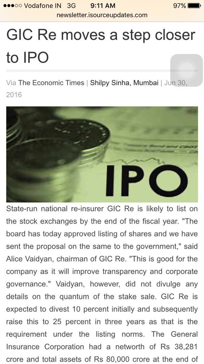 nirajain's tweet image. GIC moves a step closer towards IPO. May get listed by end of this Fiscal Year #IndiaInsurance #NJFootprints