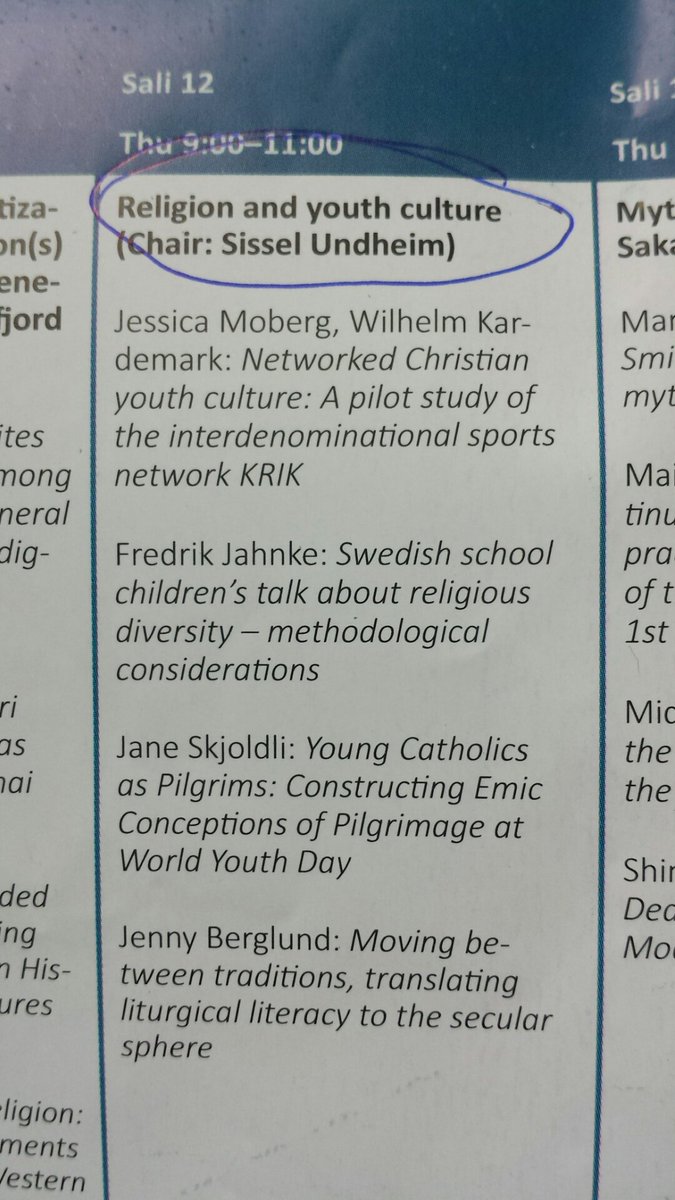 un_sissel's tweet photo. Welcome to our panel on religion and youth culture. 9-11 today. #easr2016 #Helsinki https://t.co/opKO9WRm0t