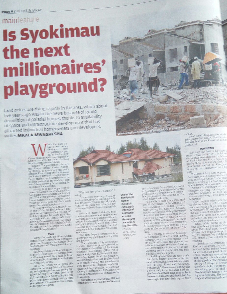 raynyambati's tweet photo. The next big investment frontier, Syokimau, come to Ndatani for your piece @ndatani https://t.co/hjBnOF14Pw