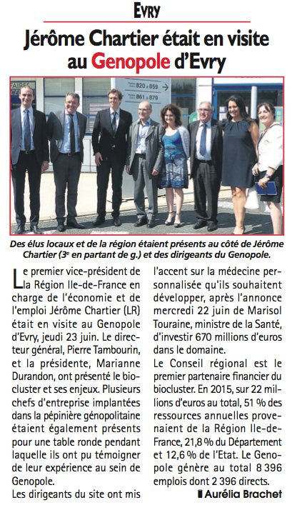 avecValerie's tweet photo. .@jechartier &amp; @fatenhidri étaient en visite du Genopole d'Evry avec @durovray, @gdelasteyrie et @m_duranton https://t.co/bFHxXoqXSP
