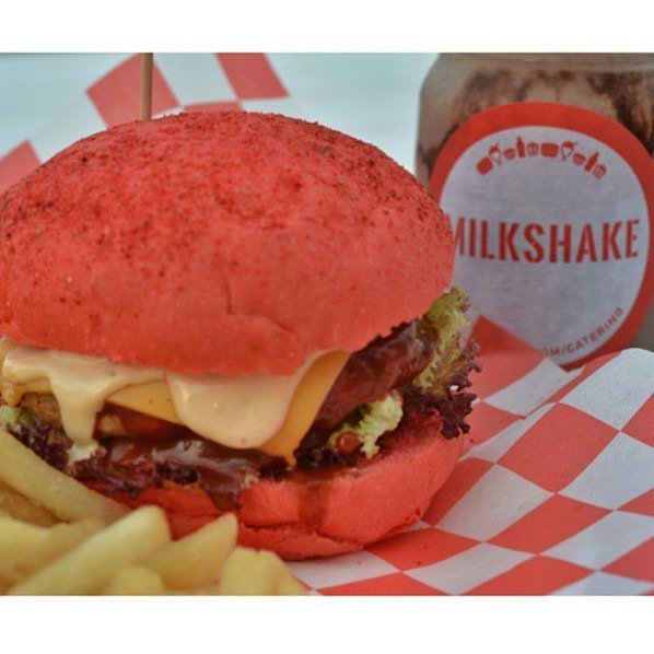 54_East's tweet photo. #54Diner Red Velvet Burgers! Yum. https://t.co/ONaWnpJI8a