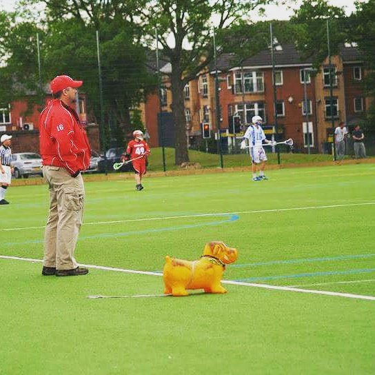 DanishLacrosse's tweet photo. #tbt Coach Parker patrolling the sideline with our mascot in 2010

#vikinglax #danishlacrosse #lacrosse #GrowTheGame https://t.co/JirXccW7uX