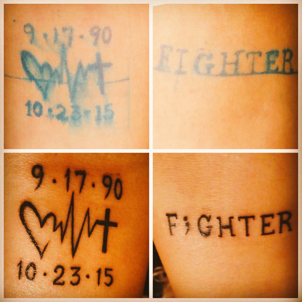 NikCann621's tweet photo. New tattoos. #RestInPeaceToriano
#Fighter #SemiColonProject ❤💉 https://t.co/jNvVB4e2mi