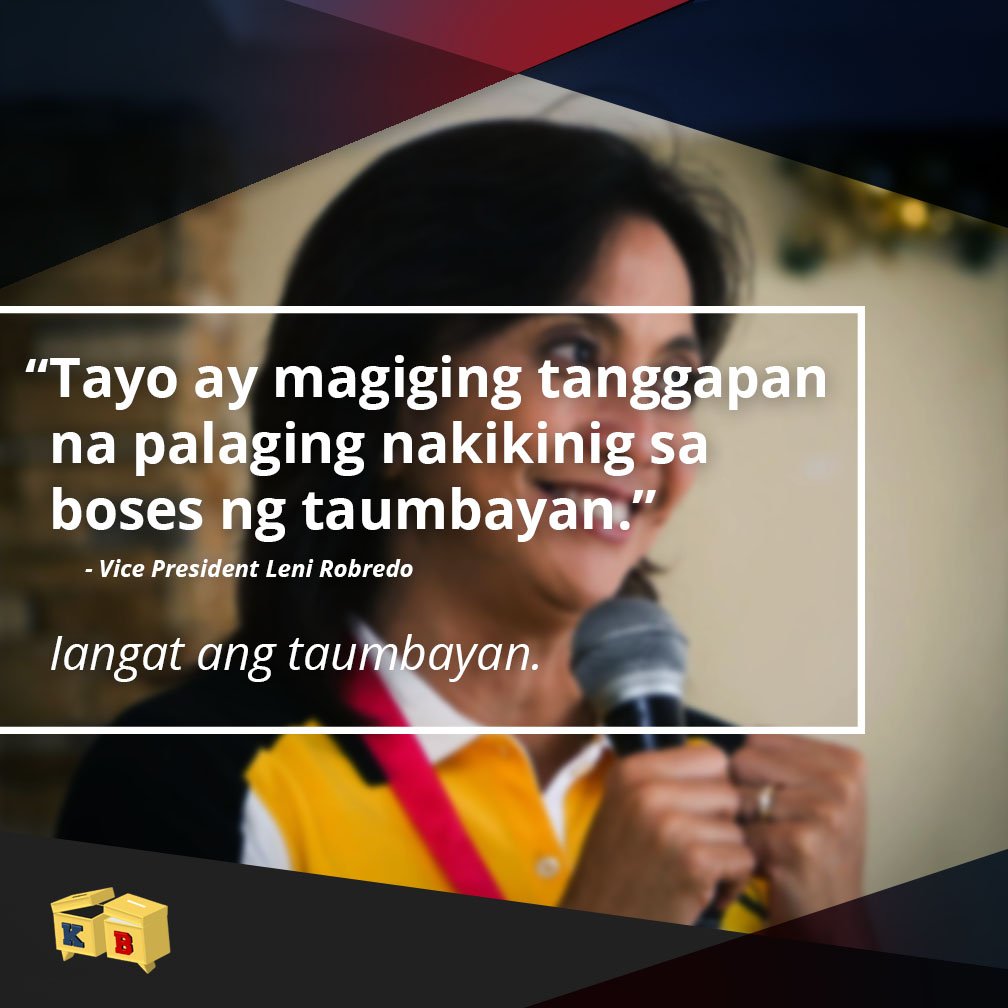 kb_slb's tweet photo. Iangat natin ang ating boses kay VP @lenirobredo. Support the KB agenda! #ParaSaLaylayan https://t.co/E22oMVj1nH https://t.co/GmrG98DQrS