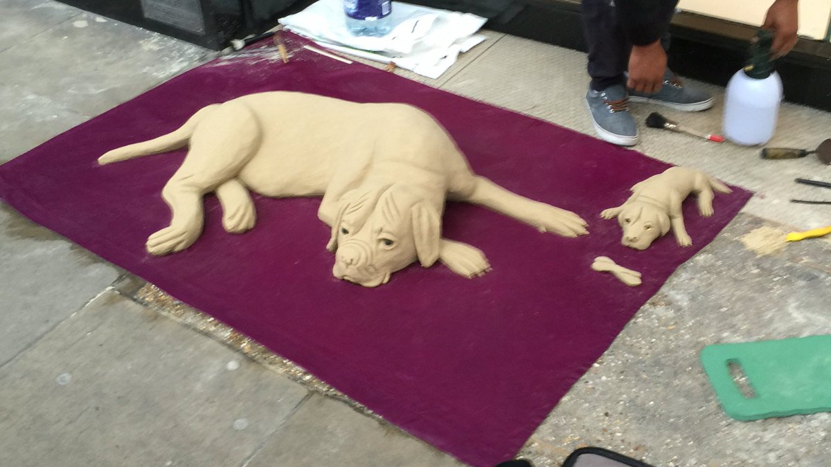 alphasquad2016's tweet photo. We've been a bit quiet recently whilst getting our VISA's sorted. So have a pic of a dog made from sand... https://t.co/PFGw5voFdr