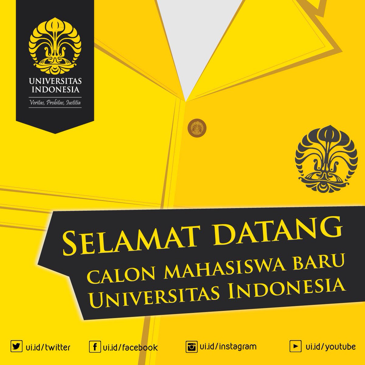univ_indonesia's tweet photo. 1) Selamat datang calon mahasiswa baru UI yg diterima #kuliahdiUI melalui jalur #SIMAKUI. https://t.co/lkfiVa13by