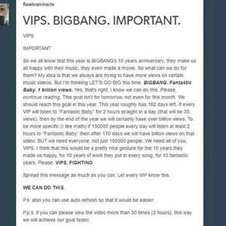 cottone_bigbang's tweet photo. インスタで海外のVIPさんが載せてました💥💥💥

BIGBANG 10周年記念 に向けて
"FANTASTIC BABY 10billion view"

目指せ！ファンベビ10億回再生✨

#vip10thanniversary https://t.co/nTKWoRprAw